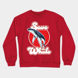 Save the Whale Red Crewneck Sweatshirt